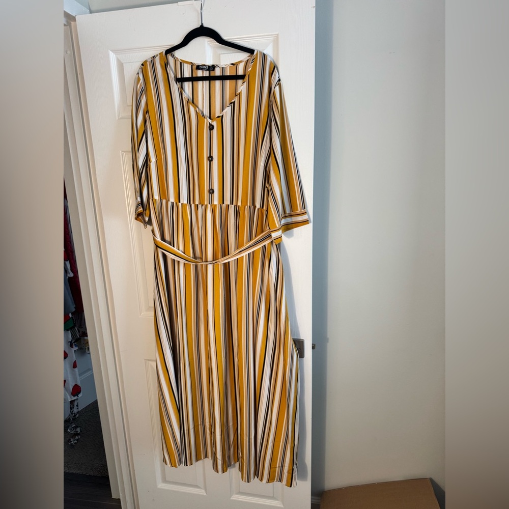 YOINS Yellow and Black V-Neck Sundress